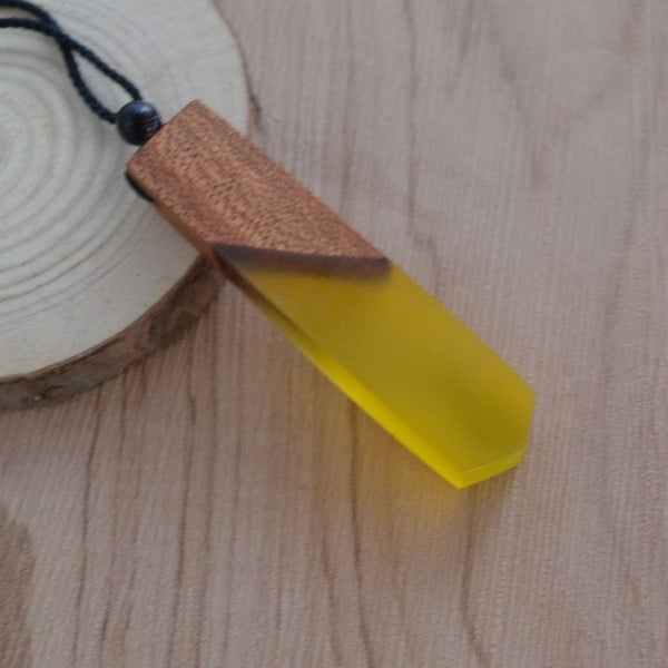 Wood Resin Necklace Pendant