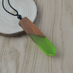 Wood Resin Necklace Pendant