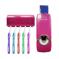 Toothpaste Dispenser and Toothbrush Holder Set